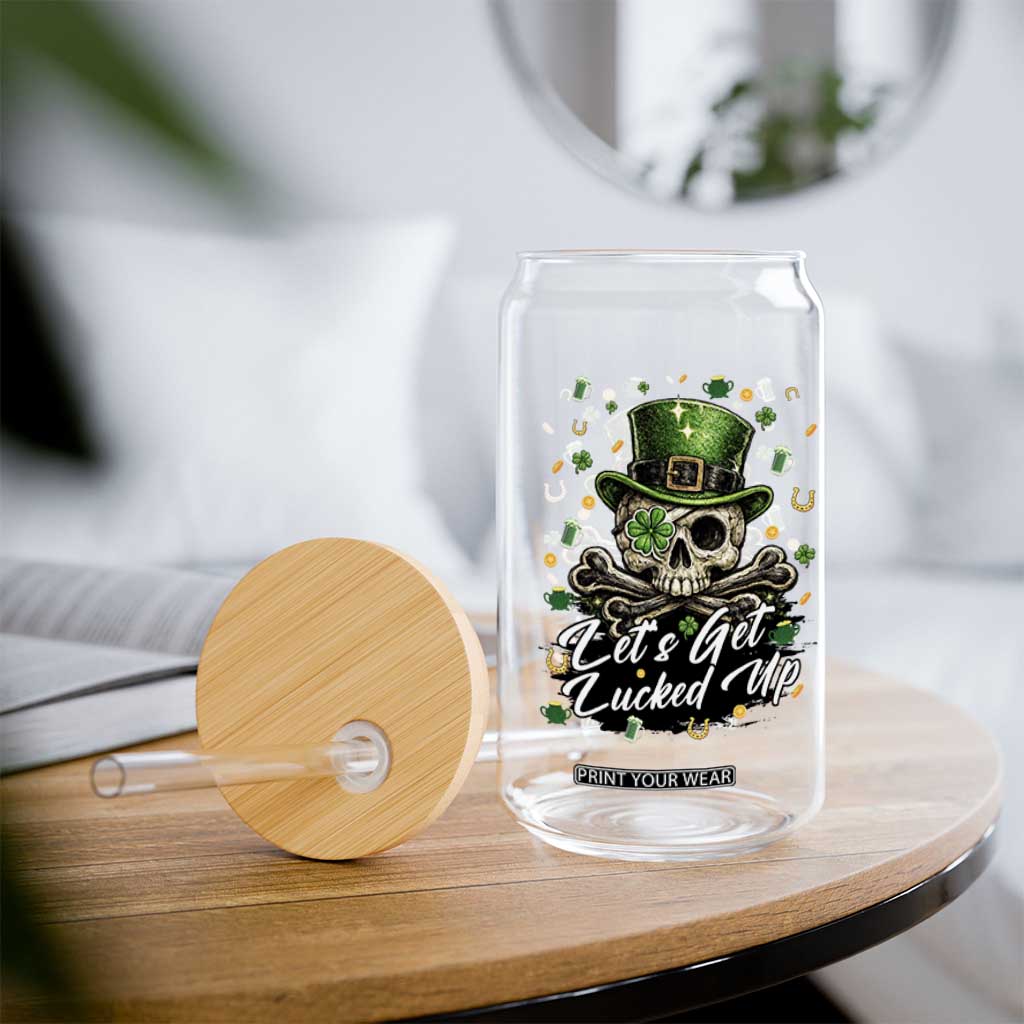 Lets Get Lucked Up Glass Can Lucky Skeleton St Patricks Day TS12 Print Your Wear