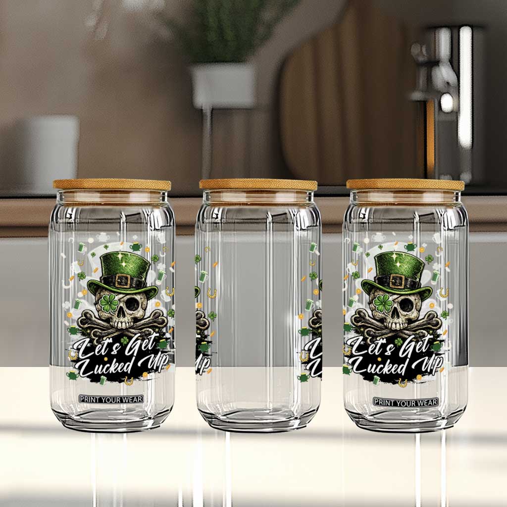 Lets Get Lucked Up Glass Can Lucky Skeleton St Patricks Day TS12 Print Your Wear