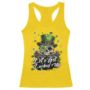 Lets Get Lucked Up Racerback Tank Top Lucky Skeleton St Patricks Day TS12 Daisy Print Your Wear