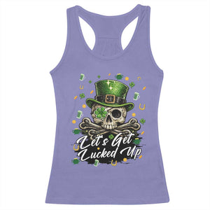 Lets Get Lucked Up Racerback Tank Top Lucky Skeleton St Patricks Day TS12 Violet Print Your Wear
