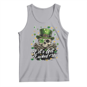 Lets Get Lucked Up Tank Top Lucky Skeleton St Patricks Day TS12 Athletic Heather Print Your Wear
