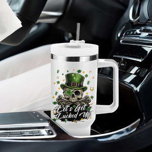 Lets Get Lucked Up Tumbler With Handle Lucky Skeleton St Patricks Day TS12 Print Your Wear