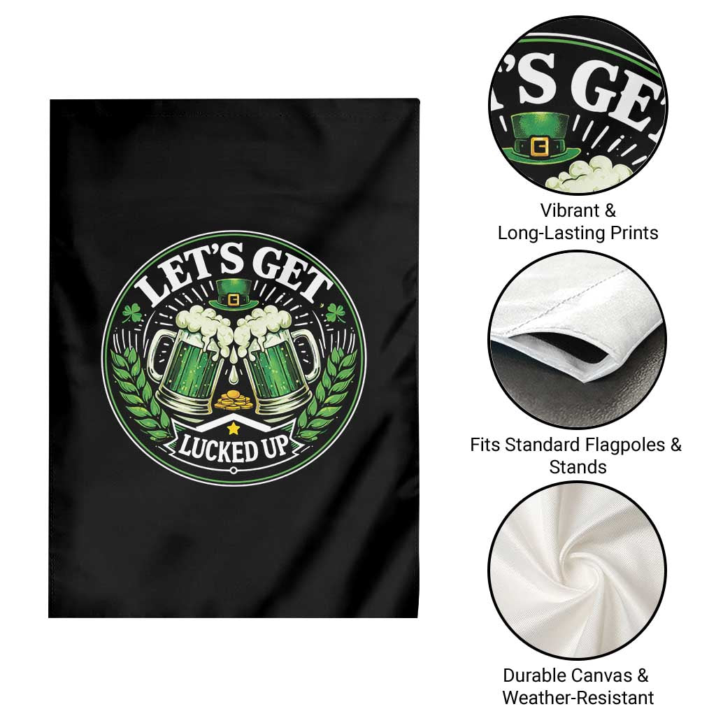 Lets Get Lucked Up Garden Flag Funny Saint Patricks Day Lucky Drinking TS12 Print Your Wear