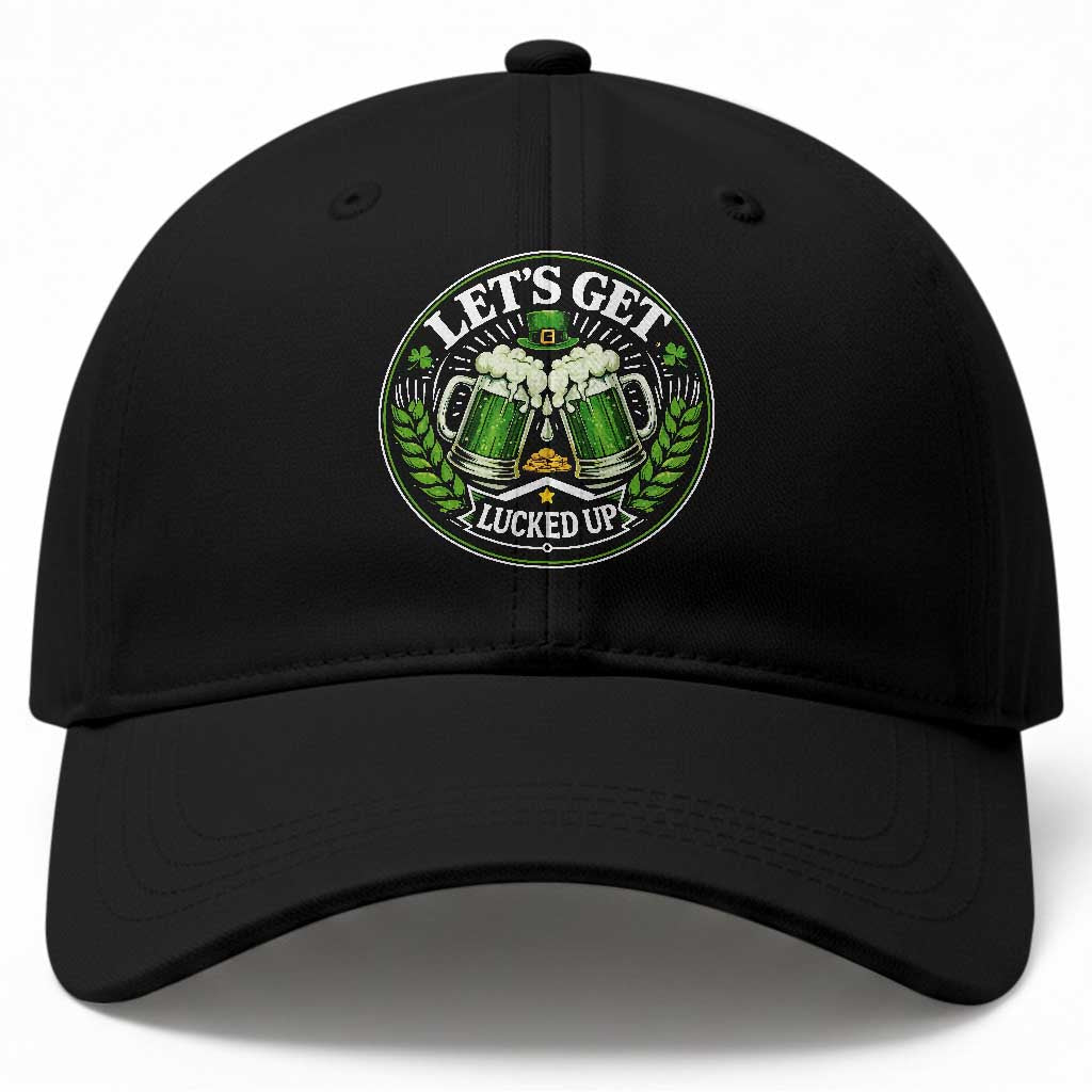 Lets Get Lucked Up Baseball Cap Funny Saint Patricks Day Lucky Drinking TS12 Print Your Wear