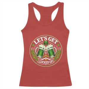 Lets Get Lucked Up Racerback Tank Top Funny Saint Patricks Day Lucky Drinking TS12 Red Print Your Wear