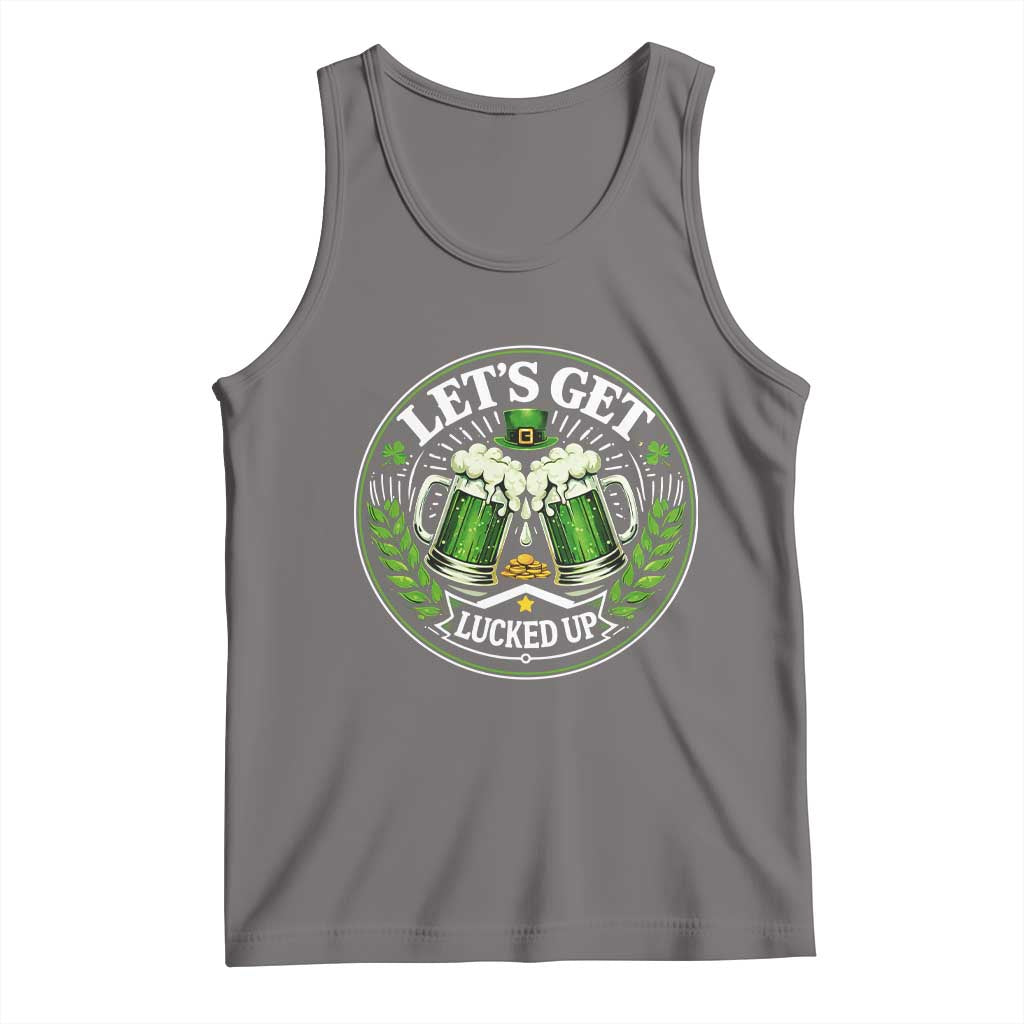 Lets Get Lucked Up Tank Top Funny Saint Patricks Day Lucky Drinking TS12 Deep Heather Print Your Wear
