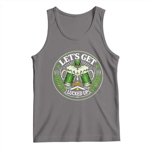 Lets Get Lucked Up Tank Top Funny Saint Patricks Day Lucky Drinking TS12 Deep Heather Print Your Wear
