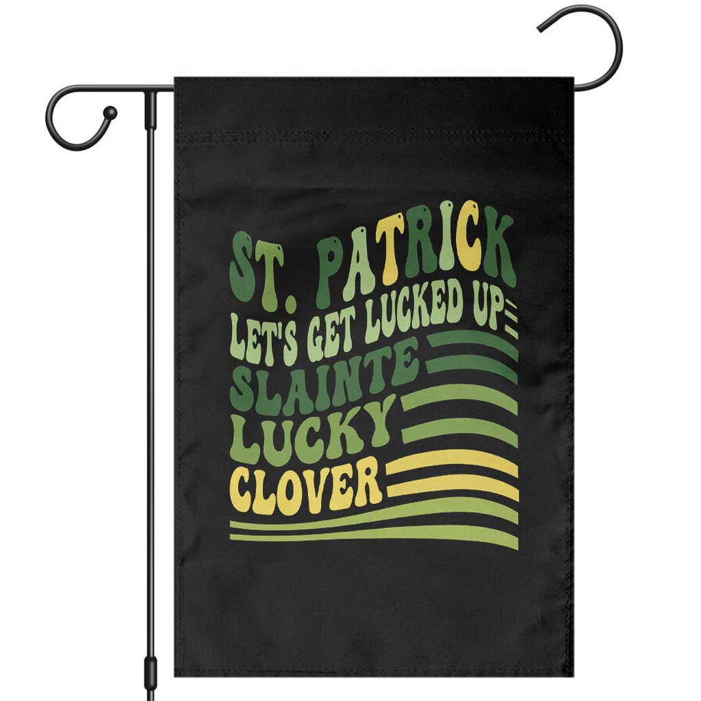 Lets Get Lucked Up Garden Flag Funny St Patricks Day TS12 Black Print Your Wear