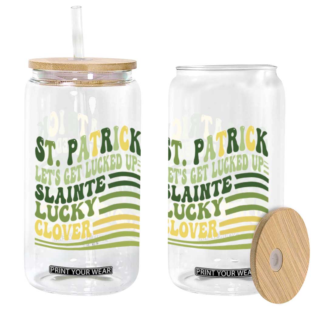 Lets Get Lucked Up Glass Can Funny St Patricks Day TS12 Print Your Wear