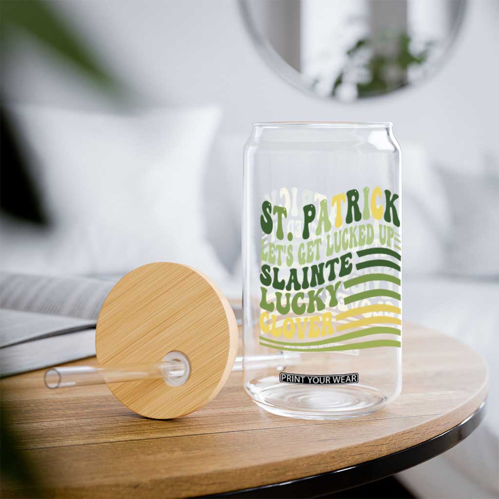 Lets Get Lucked Up Glass Can Funny St Patricks Day TS12 Print Your Wear