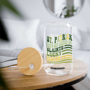 Lets Get Lucked Up Glass Can Funny St Patricks Day TS12 Print Your Wear