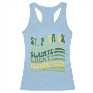 Lets Get Lucked Up Racerback Tank Top Funny St Patricks Day TS12 Light Blue Print Your Wear