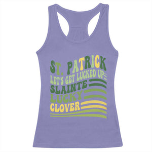 Lets Get Lucked Up Racerback Tank Top Funny St Patricks Day TS12 Violet Print Your Wear