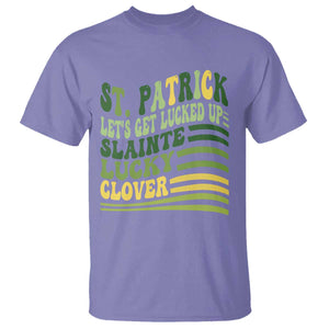 Lets Get Lucked Up T Shirt Funny St Patricks Day TS12 Violet Print Your Wear