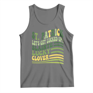 Lets Get Lucked Up Tank Top Funny St Patricks Day TS12 Black Heather Print Your Wear