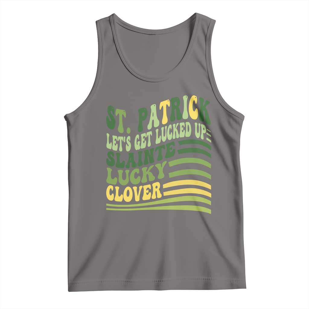 Lets Get Lucked Up Tank Top Funny St Patricks Day TS12 Deep Heather Print Your Wear