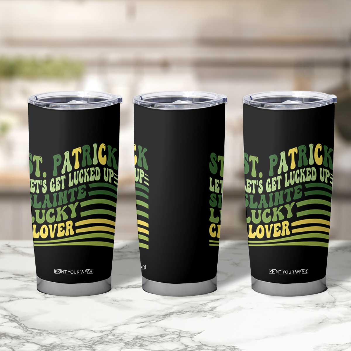Lets Get Lucked Up Tumbler Cup Funny St Patricks Day TS12 Print Your Wear