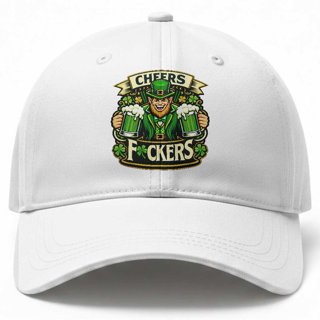 Cheers Fckers Baseball Cap Funny Leprechaun St Patricks Day Party TS12 Print Your Wear