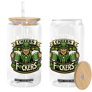 Cheers Fckers Glass Can Funny Leprechaun St Patricks Day Party TS12 Print Your Wear