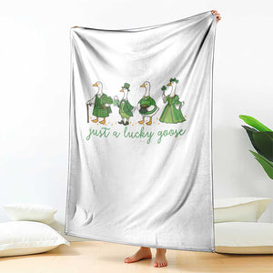 Just A Lucky Goose Throw Blanket Funny St Patricks Day Irish Gift TS12 Print Your Wear