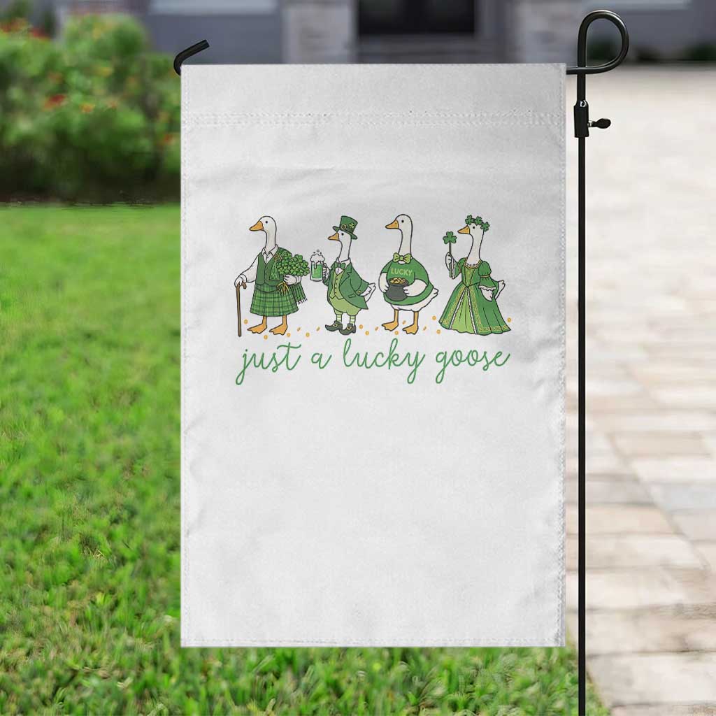 Just A Lucky Goose Garden Flag Funny St Patricks Day Irish Gift TS12 Print Your Wear