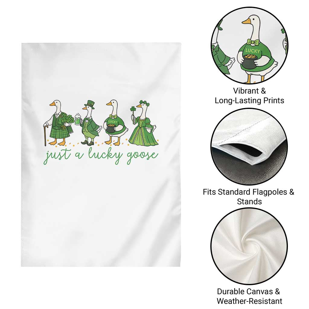 Just A Lucky Goose Garden Flag Funny St Patricks Day Irish Gift TS12 Print Your Wear