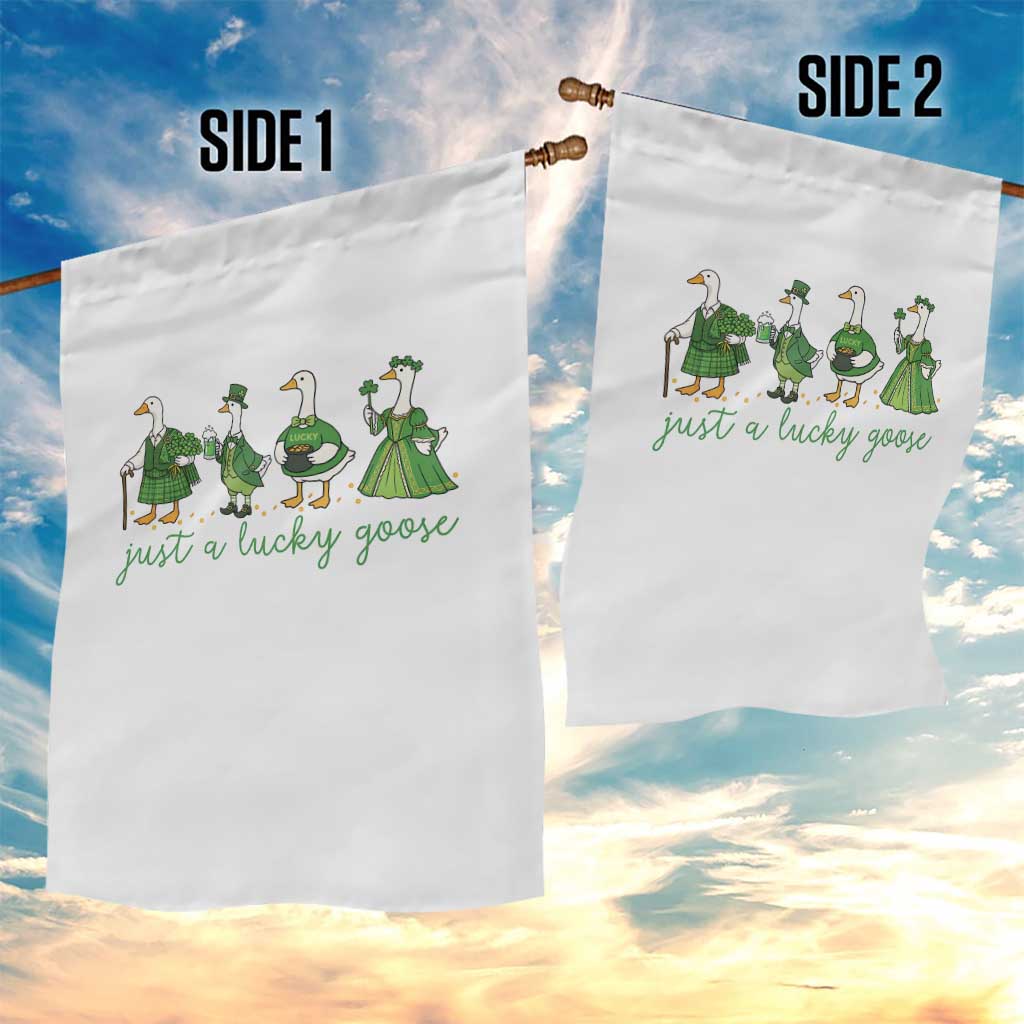 Just A Lucky Goose Garden Flag Funny St Patricks Day Irish Gift TS12 Print Your Wear
