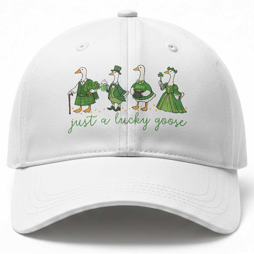 Just A Lucky Goose Baseball Cap Funny St Patricks Day Irish Gift TS12 Print Your Wear