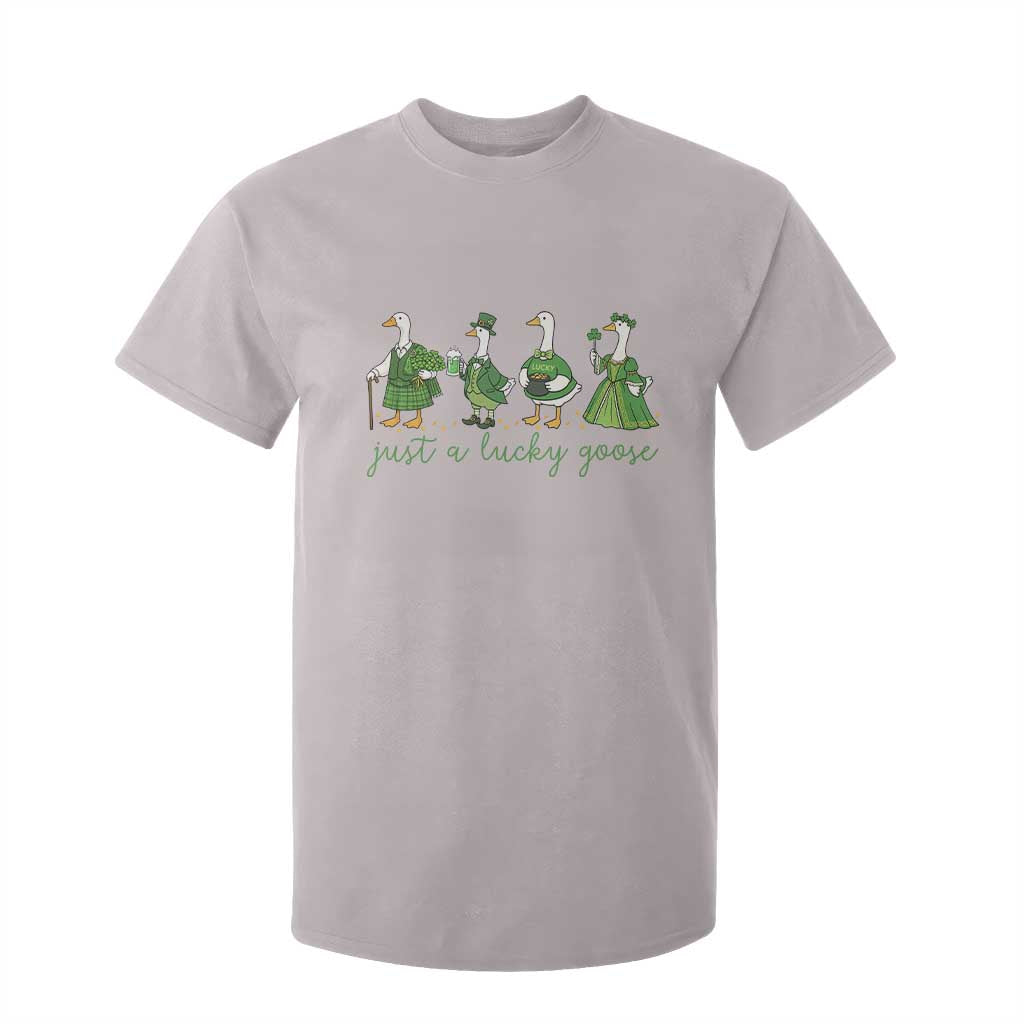 Just A Lucky Goose T Shirt For Kid Funny St Patricks Day Irish Gift TS12 Ice Gray Print Your Wear