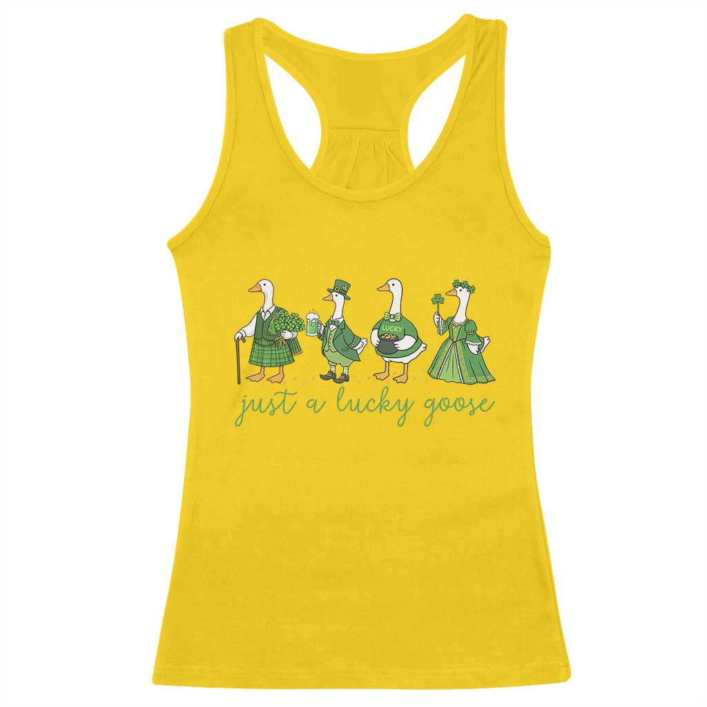 Just A Lucky Goose Racerback Tank Top Funny St Patricks Day Irish Gift TS12 Daisy Print Your Wear