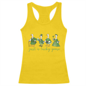 Just A Lucky Goose Racerback Tank Top Funny St Patricks Day Irish Gift TS12 Daisy Print Your Wear