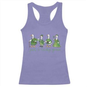 Just A Lucky Goose Racerback Tank Top Funny St Patricks Day Irish Gift TS12 Violet Print Your Wear