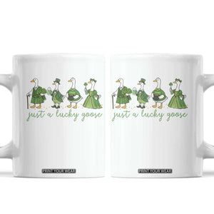Just A Lucky Goose Coffee Mug Funny St Patricks Day Irish Gift TS12 White Print Your Wear
