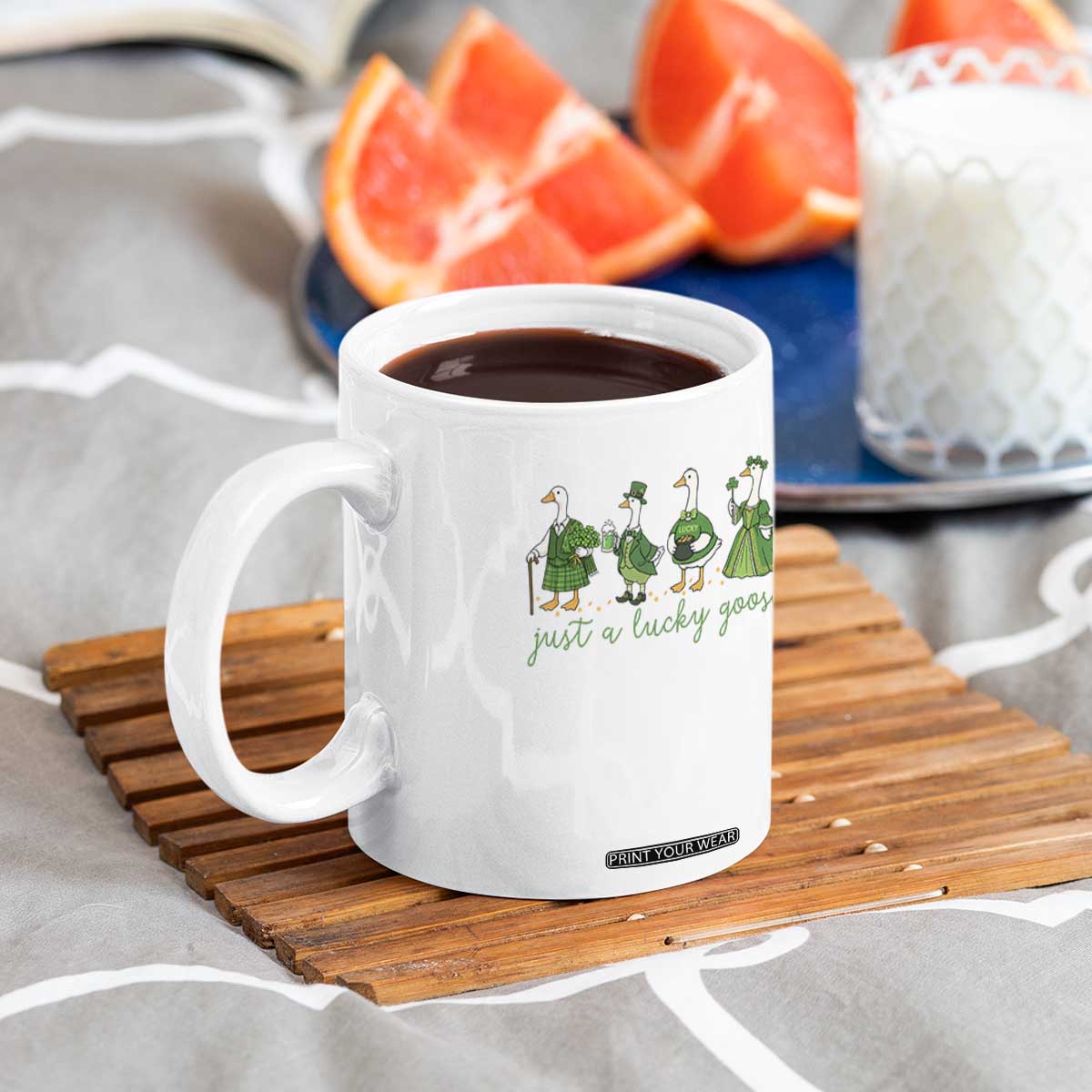 Just A Lucky Goose Coffee Mug Funny St Patricks Day Irish Gift TS12 Print Your Wear