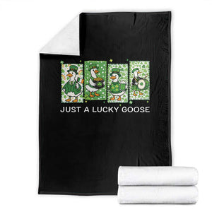 Just A Lucky Goose Throw Blanket Funny Irish Crew St Patricks Day TS12 Black Print Your Wear