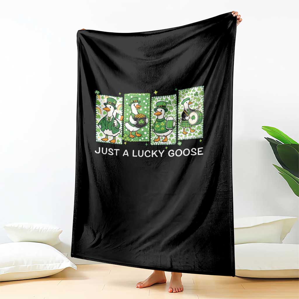 Just A Lucky Goose Throw Blanket Funny Irish Crew St Patricks Day TS12 Print Your Wear