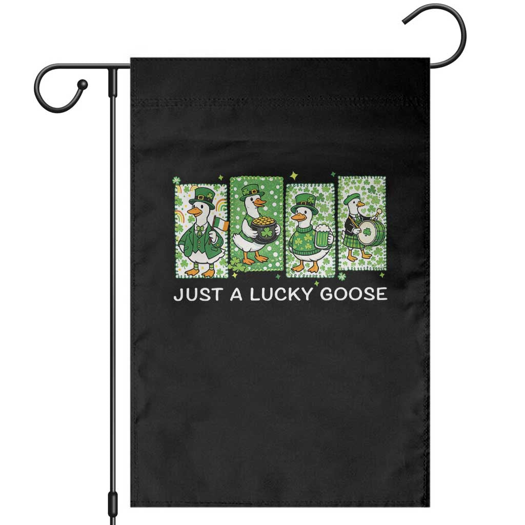 Just A Lucky Goose Garden Flag Funny Irish Crew St Patricks Day TS12 Black Print Your Wear
