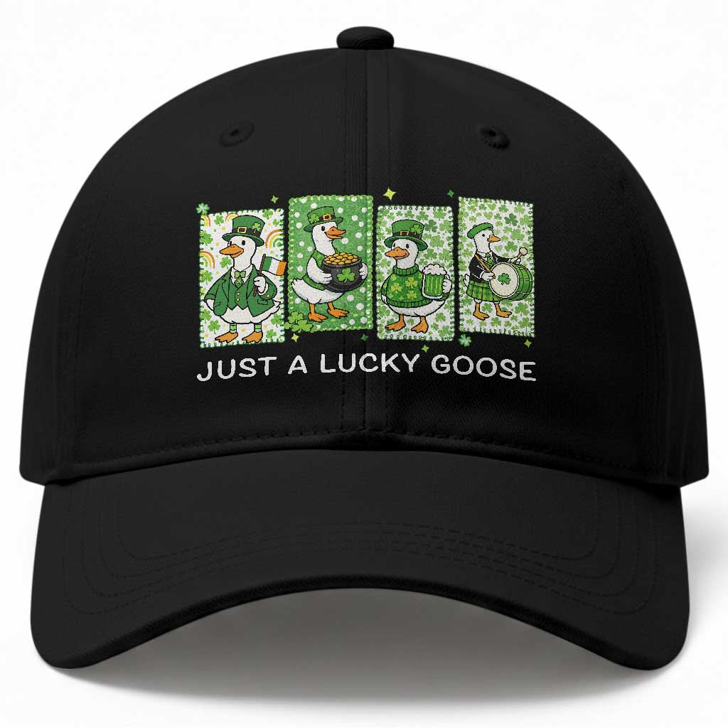 Just A Lucky Goose Baseball Cap Funny Irish Crew St Patricks Day TS12 Print Your Wear