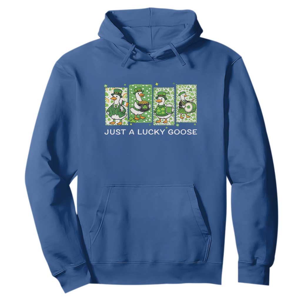 Just A Lucky Goose Hoodie Funny Irish Crew St Patricks Day TS12 Royal Blue Print Your Wear