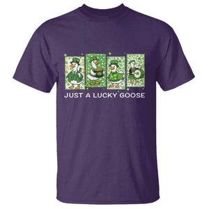 Just A Lucky Goose T Shirt Funny Irish Crew St Patricks Day TS12 Purple Print Your Wear