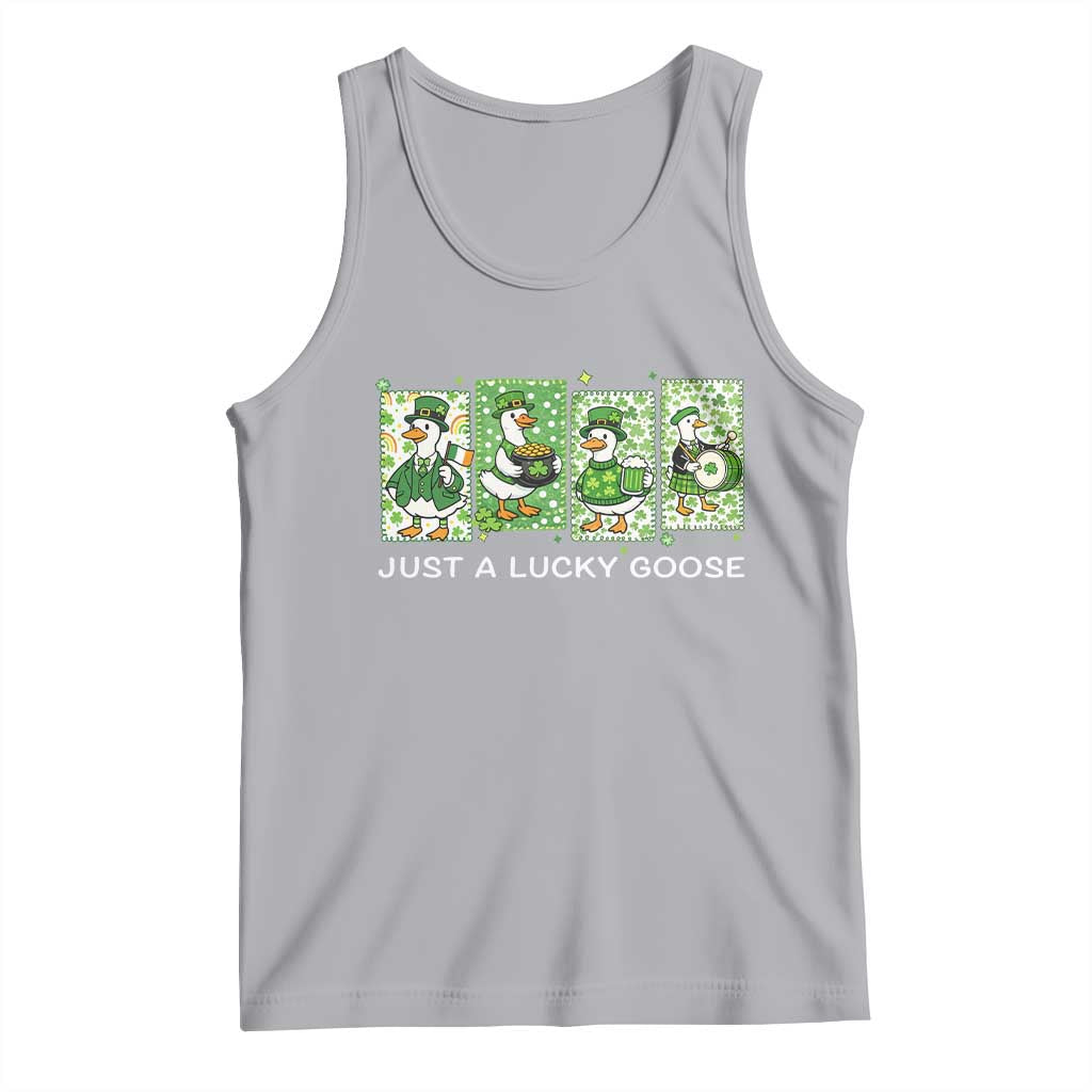 Just A Lucky Goose Tank Top Funny Irish Crew St Patricks Day TS12 Athletic Heather Print Your Wear