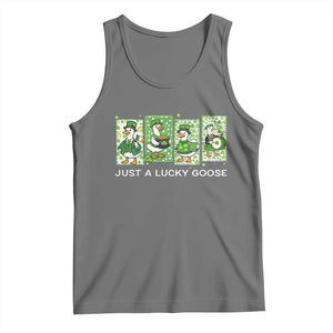 Just A Lucky Goose Tank Top Funny Irish Crew St Patricks Day TS12 Black Heather Print Your Wear