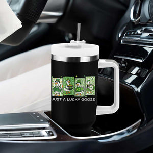 Just A Lucky Goose Tumbler With Handle Funny Irish Crew St Patricks Day TS12 Print Your Wear