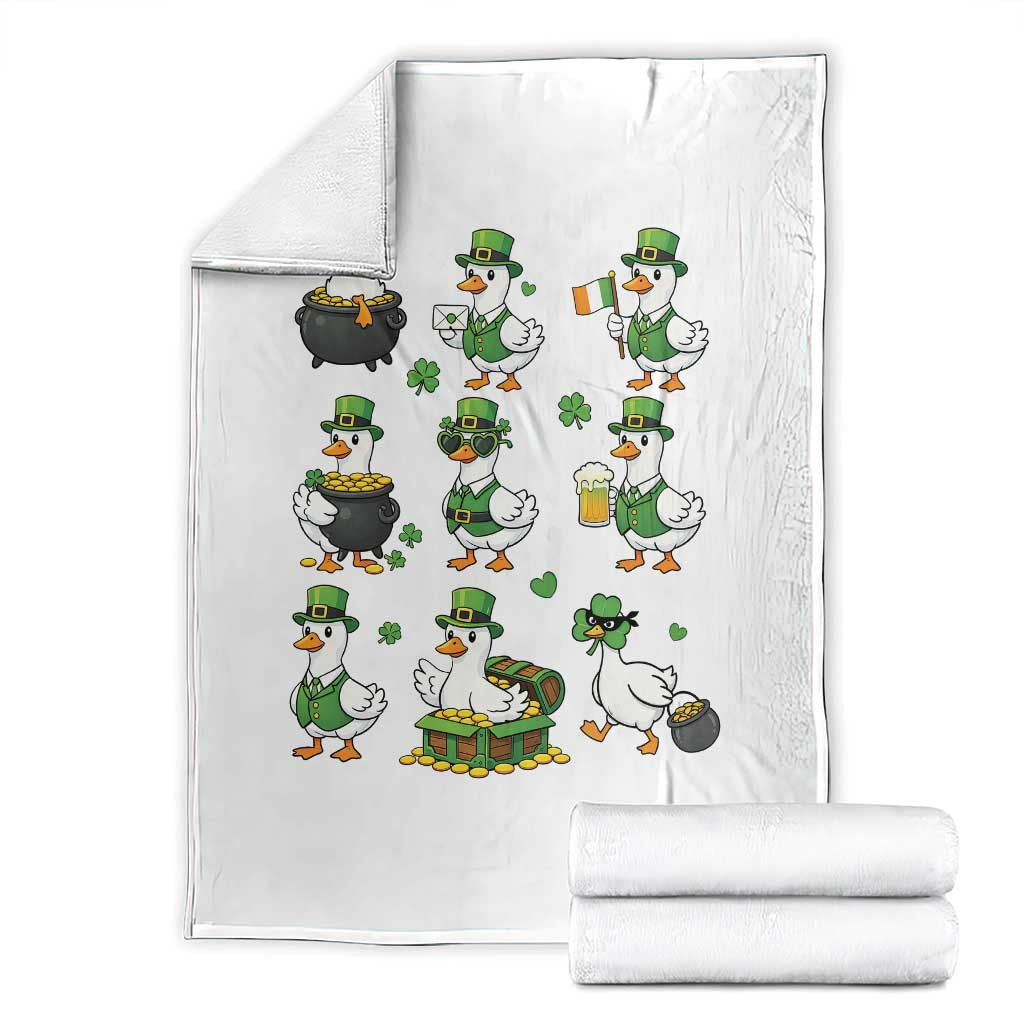 St Patricks Day Goose Crew Irish Celebration Throw Blanket TS12 White Print Your Wear