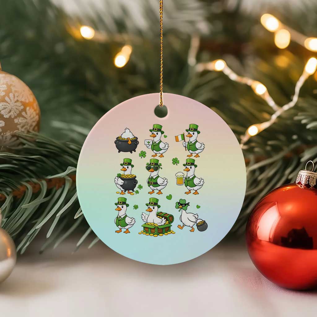 St Patricks Day Goose Crew Irish Celebration Ceramic Ornament TS12 1pc Pastel Print Your Wear
