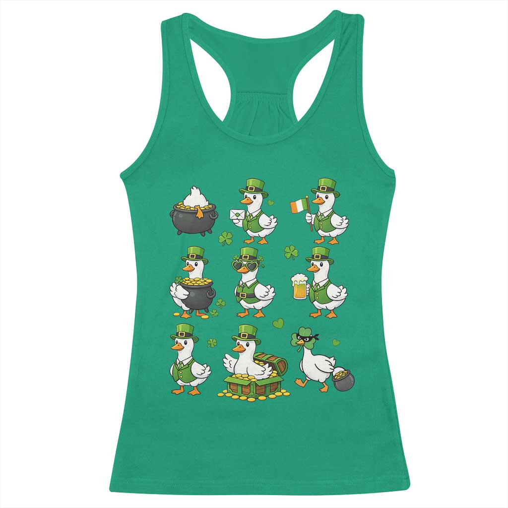 St Patricks Day Goose Crew Irish Celebration Racerback Tank Top TS12 Irish Green Print Your Wear