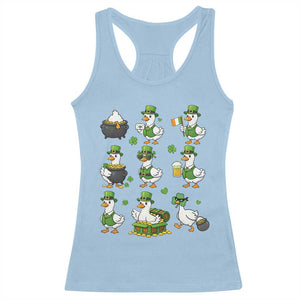St Patricks Day Goose Crew Irish Celebration Racerback Tank Top TS12 Light Blue Print Your Wear
