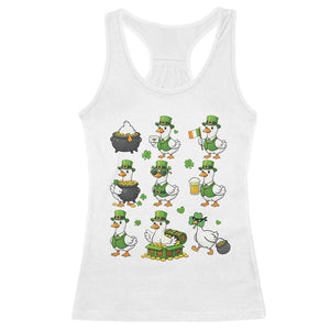 St Patricks Day Goose Crew Irish Celebration Racerback Tank Top TS12 White Print Your Wear