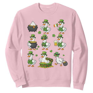 St Patricks Day Goose Crew Irish Celebration Sweatshirt TS12 Light Pink Print Your Wear