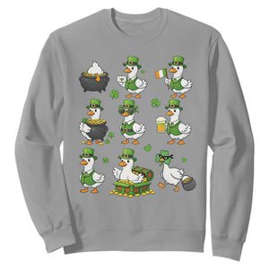 St Patricks Day Goose Crew Irish Celebration Sweatshirt TS12 Sport Gray Print Your Wear